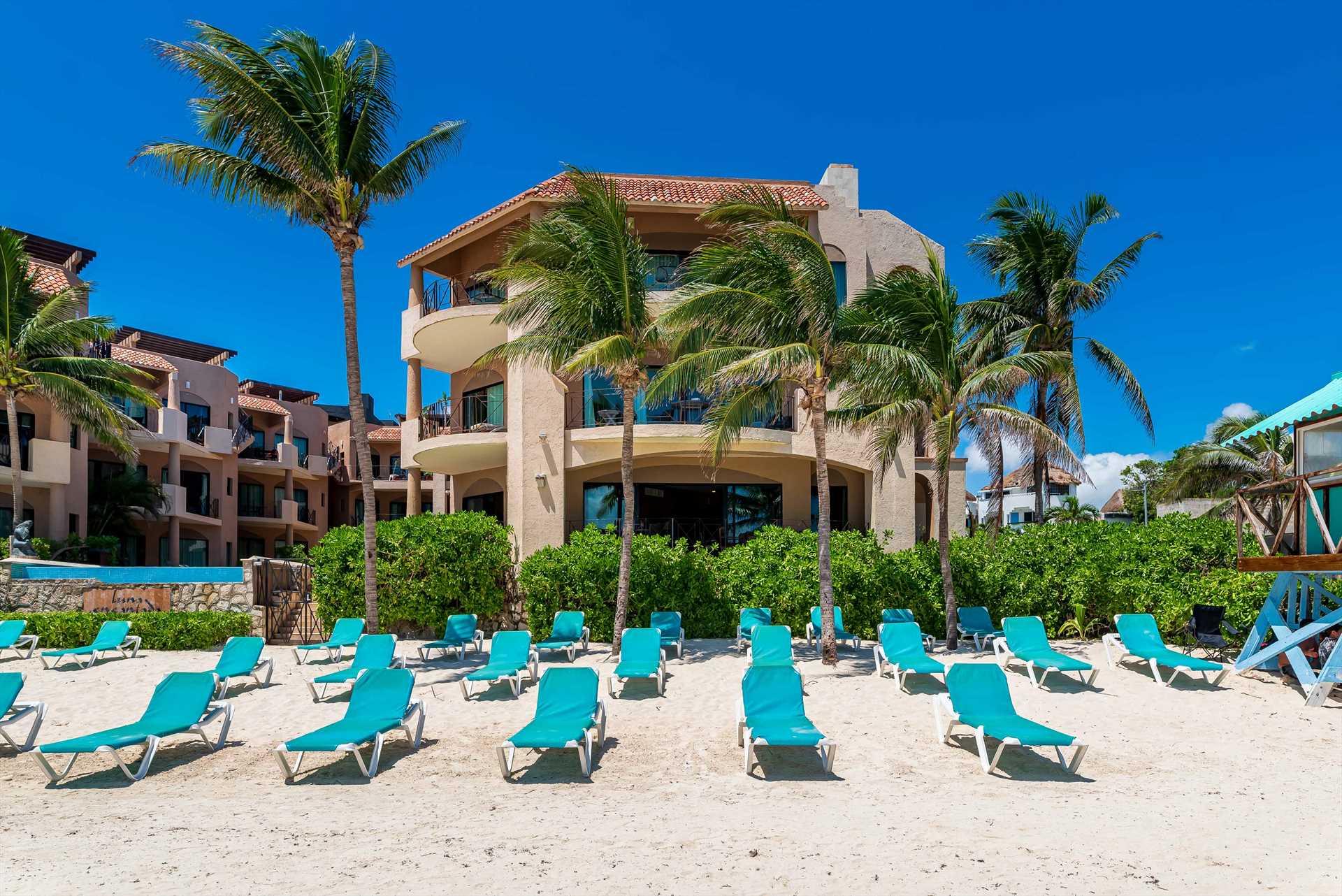 Soft sandy beach overlooking the ocean!